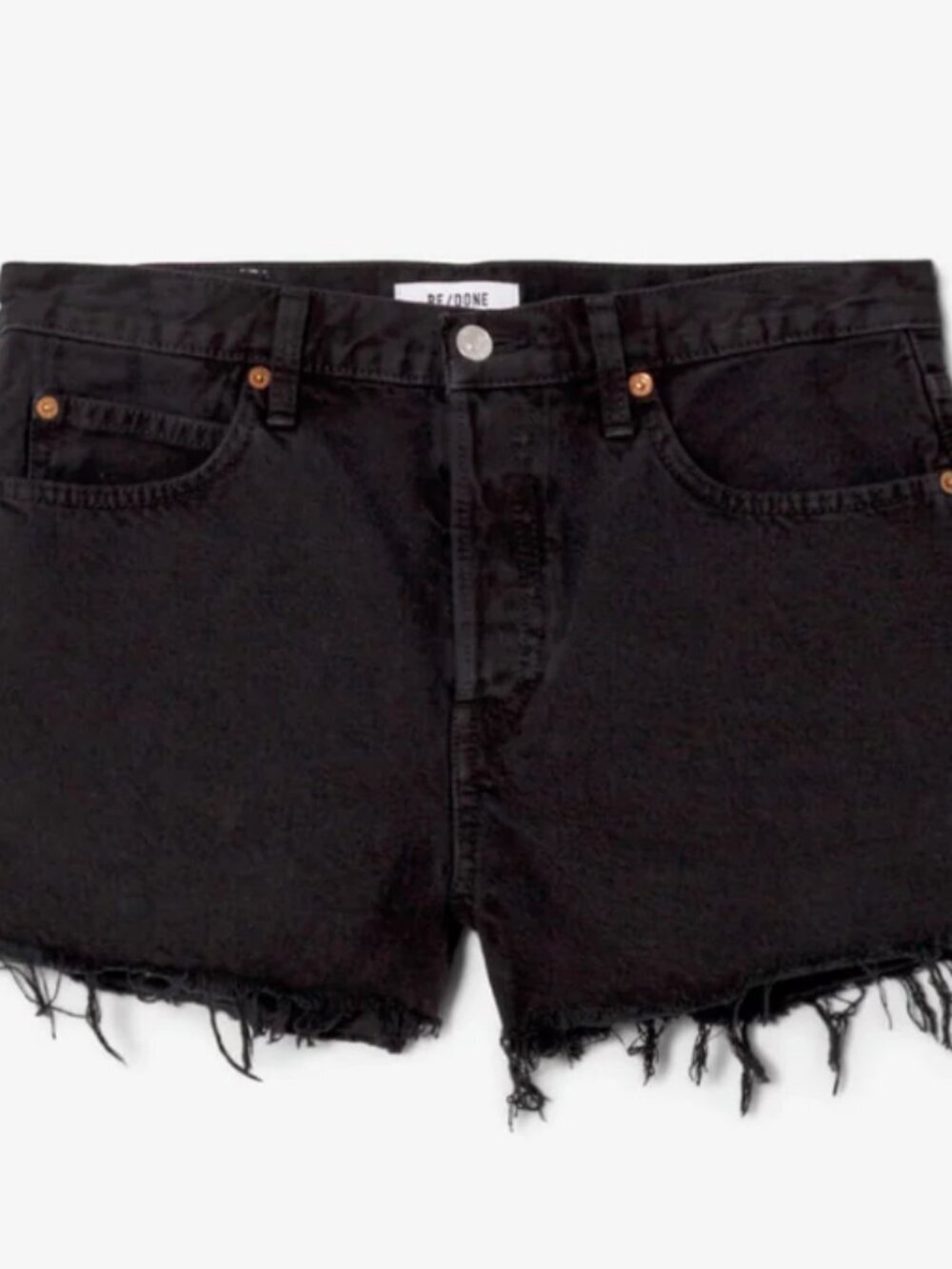RE/DONE The Breezy Short Washed Black Size 31 Button Fly Denim Shorts - Picture 2 of 11